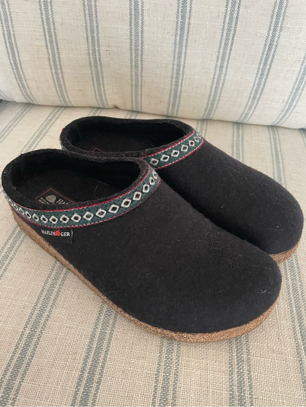 Haflinger GZ Classic Grizzly Clogs Wool Womens Size EU 38 US 7